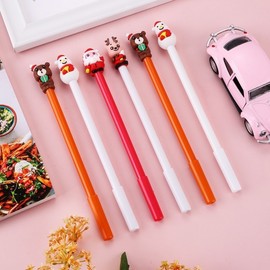 Christmas Gift Donut Ballpoint Pen Stationery - Santa, Rudolph, Tree, Snowman Characters - Promotional Souvenir lf1971 Free Size/0.5mm Christmas Snowman 300ea