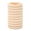 10pcs Baby Wooden Rings for Crafts, Natural Wooden Teething Ring