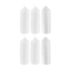 Mega Candles 6 pcs Unscented White Dome Top Pillar Candle, Economical One Time Use Event Wax Candles 2 Inch x 6 Inch, Wedding Receptions, Birthdays, Party, Celebrations, Florists, Churches & More