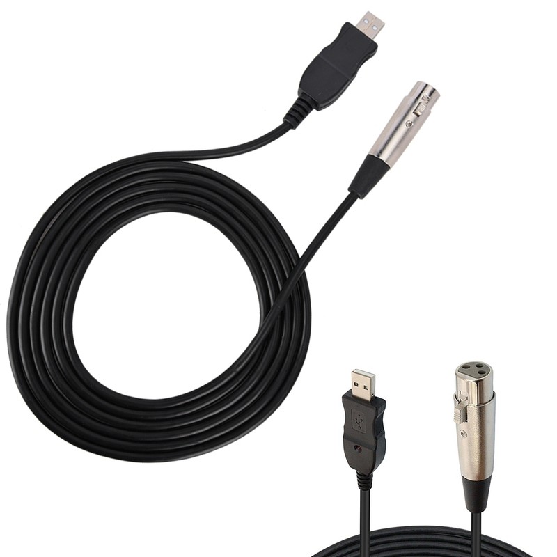 Microphone Link Adapter Cord XLR Female to USB MIC Link