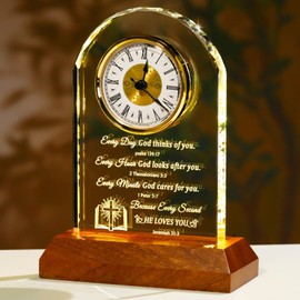Arikyrist Glass Clock Christian Gifts for Women Men Spiritual Gift Idea