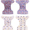 Littles and Bloomz FLP2-0404 wiederverwendbare Stoffwindel, Standard-Popper, 4 Windeln
