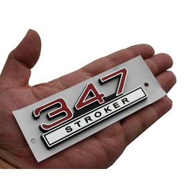 1pc 347 Liter 5.7 Stroker Engine Emblems Badge 3D Decals Stickers Cars Trucks (Chrome Red)