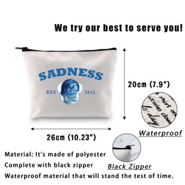 Sadness Lover Gift Sadness Est 2015 Makeup Bag Movie Inspire Makeup Bag Cinema Gift Movie Fan Gift Movie Obsessed Gift