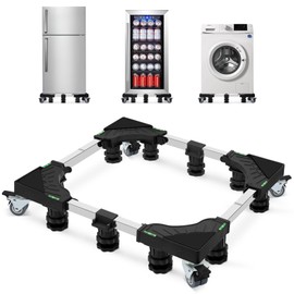 Nefish Upgraded 24-31 Inch Full-size Washing Machine Stand Base with 4 Wheels and 10 Feet Washer and Dryer Dolly Mini Fridge Stands Refrigerator Pedestal for Home Appliance