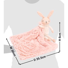 Mousehouse Gifts - Baby Blanket with Pink Rabbit Comforter Teddy, Swaddle for Newborns and Toddlers