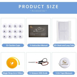 Mishukaze Tragbare Fenster Verdunkelung 300 * 145 cm mit 12 Saugnäpfen und 20 Klettverschluss für Sonnenschutz, Zuschneidbar Verdunklungsrollo ohne Bohren für Zimmer, Dachboden, Büro, Auto, Reisen