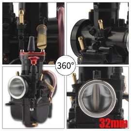 PowerMotor PWK 32mm Carburetor Motorcycle Racing Carb Universal 125cc to 250cc 2T 4T Engine Dirt Bike Motocross Scooter ATV Quad Go Kart