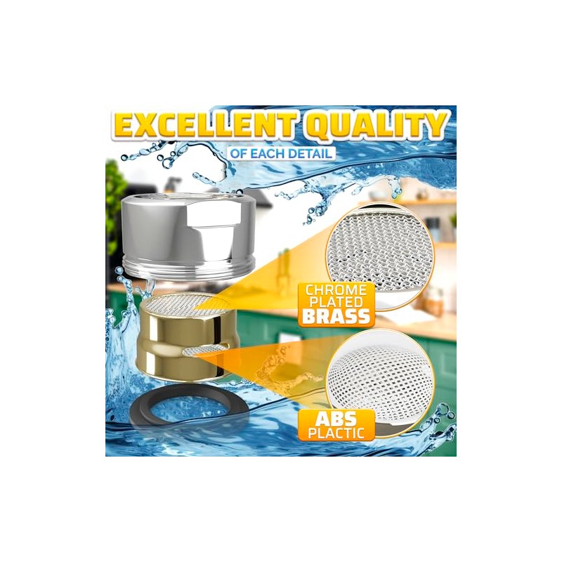 4Pcs Bathroom Faucet Aerator Replacement Set 15/16" 24mm, 2.2 GPM