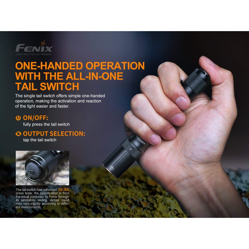 fenix E20 V2.0 AA Powered Torch,Black