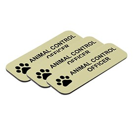 Motto Lita Animal Control Officer 1x3'' Name Tag/Badge, Brushed Gold, (3 Pack)