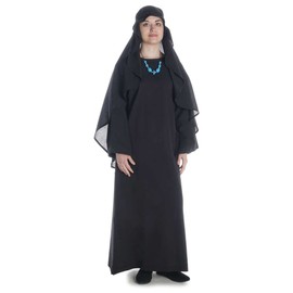 HEMAD Medieval Veil Bird Cotton White Black Garment LARP, black