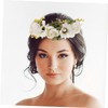Ipetboom 1PC White Simulation Flower Wreath Bridal Headband Lightweight Hair