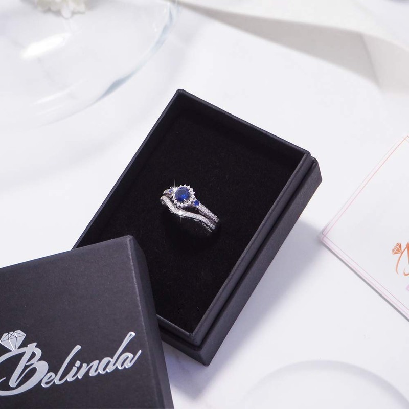 Belinda Jewelz - Anillo de compromiso para mujer (plata platino)