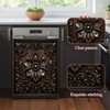Dark Black Wooden Flowers Dishwasher Magnet Cover for Kitchen Décor