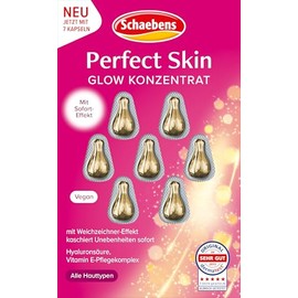 Schaebens Perfect Skin Glow Concentrate, 7 Capsules, with Soft Focus Effect, Conceals Imperfections Immediately with Hyaluronic Acid and Vitamin E Care Complex for All Skin Types - Vegan