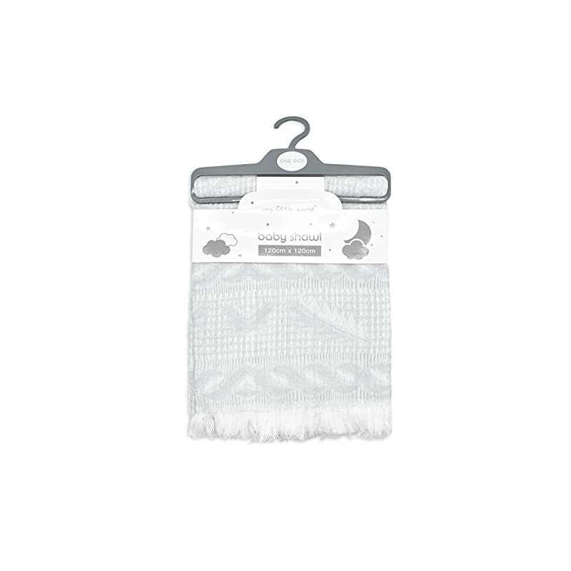 Large Baby Snuggle 120x120cm Shawl Blanket - Grey