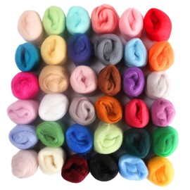 ZUKEY Needle Felting Kit for Beginner, 36 Colors Wool Roving,Wool Felting Tool Kit with Felting Needles, Foam Mat,