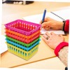 NUOBESTY 6pcs Plastic Desktop Storage Stationery Organizers Colorful Baskets for