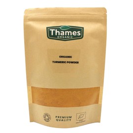 Organic Turmeric Powder - 100% Pure & Natural, No Additives, No Preservatives, Raw, Vegan, GMO-Free, Certified Organic - Versatile Spice for Cooking, Baking - Thames Organic 250g