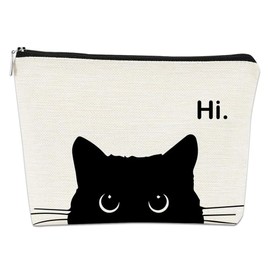 Black Cat Makeup Bag for Women Cat Mom Christmas Xmas Gifts for Cat Lover Sister Bestie Friend Travel Cosmetic Bags for Teen Girls Purse Cute Cat Stuff Birthday Gifts for Cat Owner