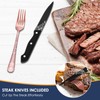 EUIRIO 72-Piece Copper Silverware Set with Steak Knives,Rose Gold Flatware