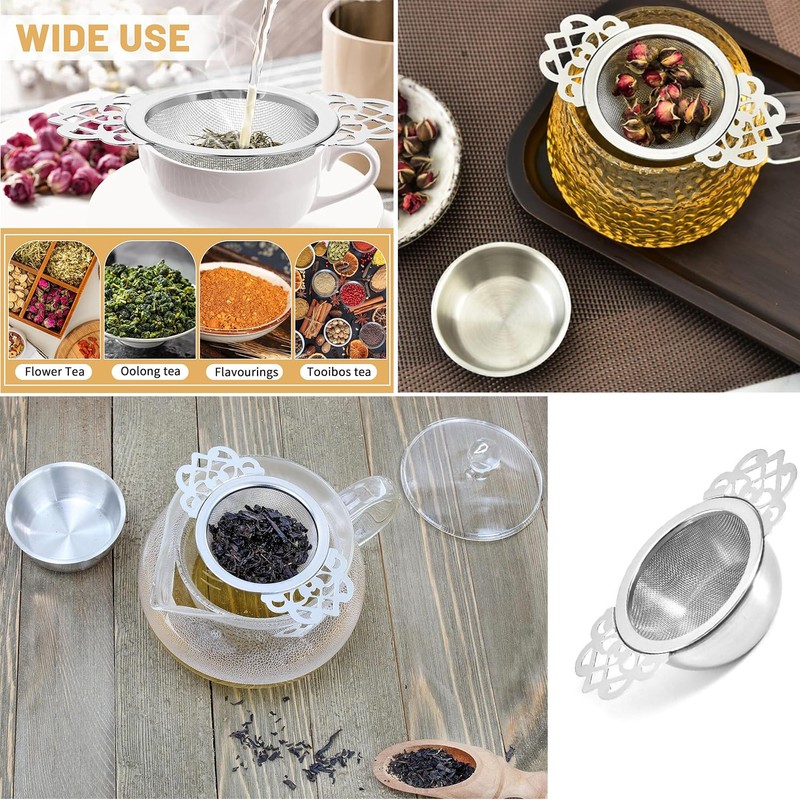 Taicols Empress Tea Strainer, 3 Sets Tea Infusers for Loose