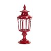 Melrose Lantern, Candle Holder 17-inch Height, Metal, Red, Tabletop Lantern