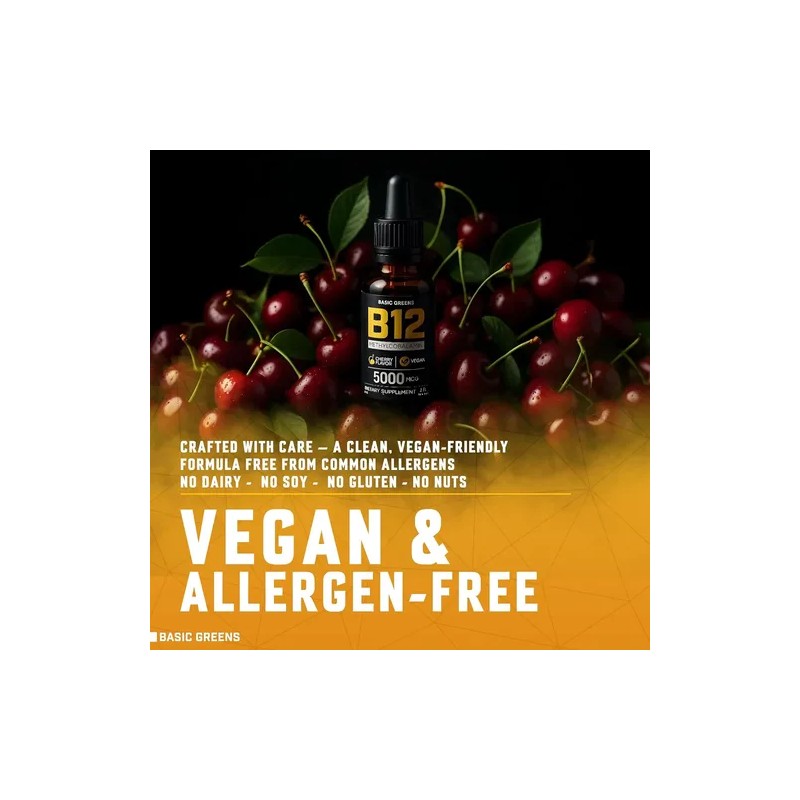 Basic Greens Metilcobalamina Vitamina B12 5000mcg Liquida
