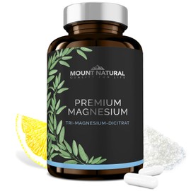 Mount Natural Premium Magnesium 180 Capsules - 2010 mg Magnesium Citrate, of which 322 mg Elementary Magnesium/Daily Dose. Laboratory Tested, Free from Additives, Vegan, High Dose, from Germany, No