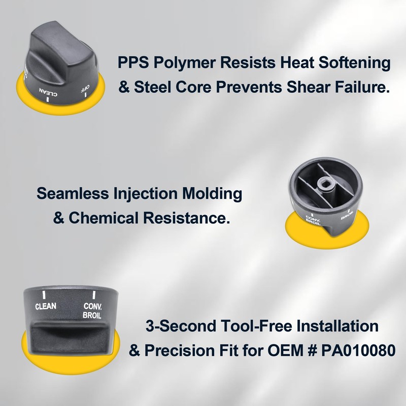 Cosamatcozon PA010080 Upgraded Burner Selector Knob (Black) - Compatible with