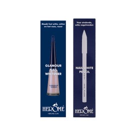 Herome Glamour Nail Whitener Combi Pack & Nail White Pencil, 10 ml + 1 Piece
