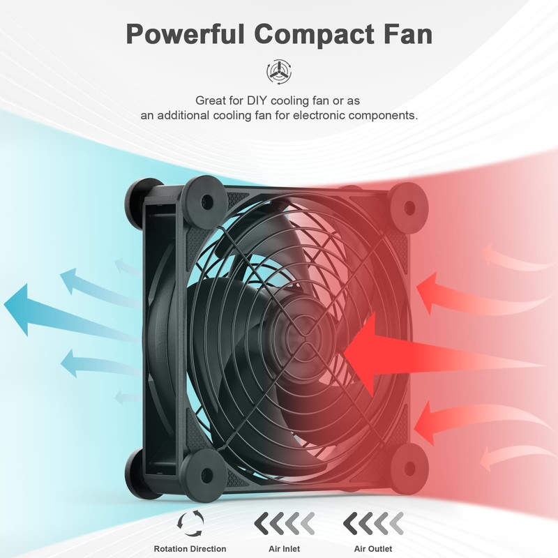 upHere Big Airflow 4 x 120mm x 25mm Computer Fan