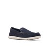 Clarks Men's Flexway Step Moccasin, Navy Suede, 7