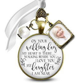 Gutsy Goodness Bouquet Charm On Your Wedding Day Of Mom Dad White Bridal Memorial Photo Multiple Frame