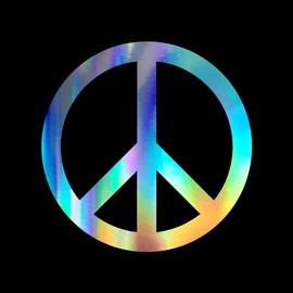 Pink Peace Sign Sticker Vinyl Decal Notebook Car Window Laptop 5.5" x 5.5" (Holographic)