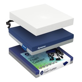 Dynarex EverSoft Foam Cushion, High Density Foam Wheelchair Cushion Provides Comfort, Relieve Painful Pressure Sores, 300 lb Weight Capacity, Blue/Grey, 18” x 16” x 3” 1 Ever-Soft Foam Cushion