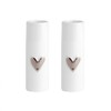 Räder Mini vases heart set of 2 silver city white