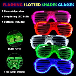 Neon Party Glasses - 10 Pack LED Light up Glasses Neon Rave Party Favor Supplies Glow in the Dark Glasses for Carnival Festival Birthday Wedding Christmas New Years Eve