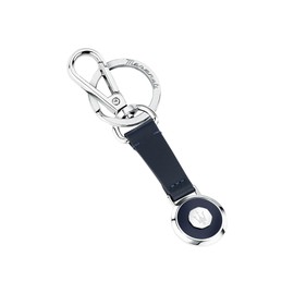Mens Steel Keyring Blue Natural Leather KEYRINGS Collection Gift KMU5240102, multicoloured, Sporty