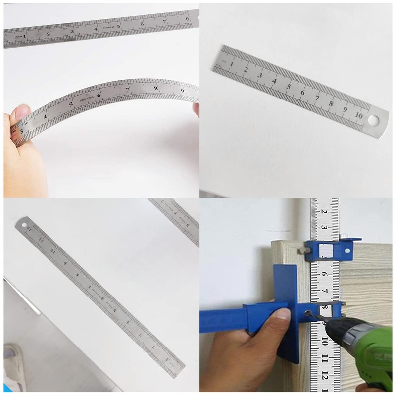 3 Stainless Steel Rulers, Rulers, 10, 20, 30 cm (4,