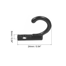 uxcell Wall Hooks, 30Pcs - Zinc Alloy Single Prong Vintage Clothes Hook, Hooks for Hanging Towel Coat Backpack Scarf Keys Hat Cup (Black,24mm)