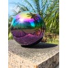 Gazing Ball for Garden Decor - 8-Inch Hollow Metal Sphere