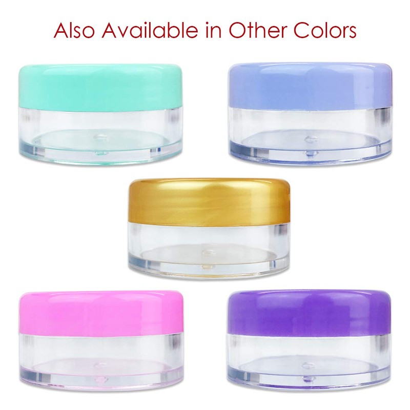 Beauticom® 12 Pieces 10G/10ML Clear Plastic Jars with Lavender Blue