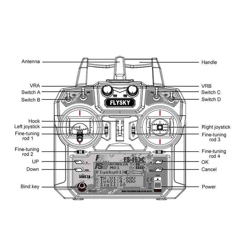 Goolsky FS-i6X RC Transmitter 2.4GHz 10CH AFHDS 2A with FS-iA10B