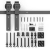 ROOMTEC Bi-Folding Sliding Barn Door Hardware Track Kit, Black Roller