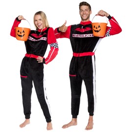 Silver Lilly Uniform Pajamas - Adult One Piece Cosplay Race Car Driver Costume (Red, Small)
