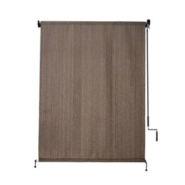 Lihopefe Pavilion Curtain, Courtyard Rolling Curtain, 90% UV Protection Cordless Roller Blind (Mocha, (8' X 8'))