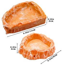 3 Pack Resin Reptile Dish for Food and Water, Hermit Crab Accessories, Hermit Crab Supplies, Hermit Crab Water Bowl, Habitat Accessories for Hermit Crab, Bearded Dragon, Gecko, Tortoise