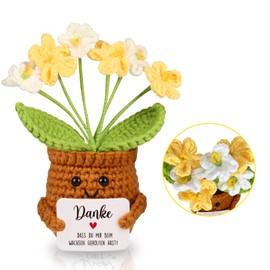 WenmthG Thank You Gifts Knitted Yellow Forget-Me-Not for Women Men Friends Colleagues Teacher and Family Lucky Charm Thank You Gift Positive Pocket Hug Potato German Replacement - Pack of 1
